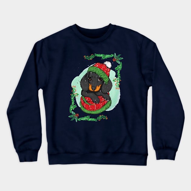 Winter holiday dog Crewneck Sweatshirt by Octagon